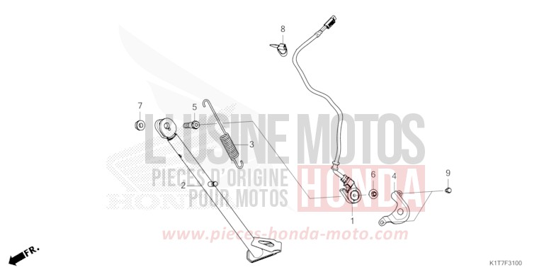 SIDE STAND for CRF300LA EXTREME RED (R292) from 2023