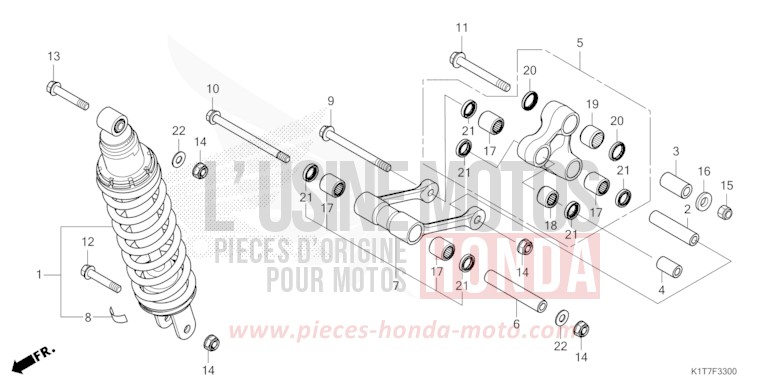 REAR CUSHION for CRF300LA EXTREME RED (R292) from 2023
