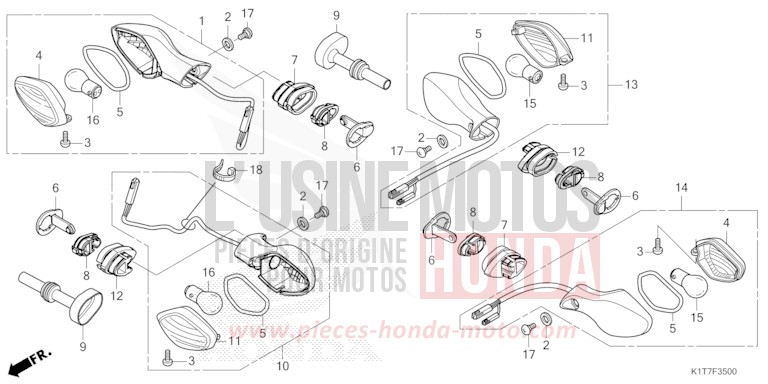 WINKER (CRF300LA-ED,2ED) for CRF300LA EXTREME RED (R292) from 2023