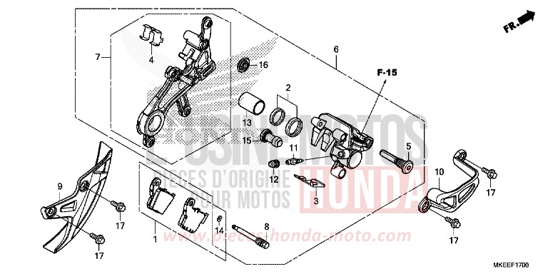 REAR BRAKE CALIPER for CRF450R EXTREME RED (R292) from 2020
