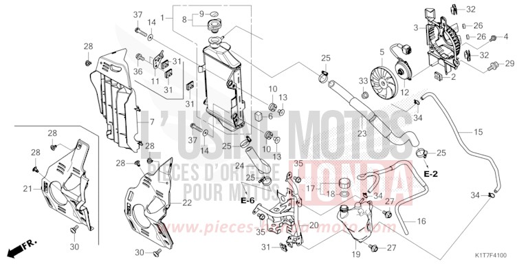 RADIATOR for CRF300LA EXTREME RED (R292) from 2023