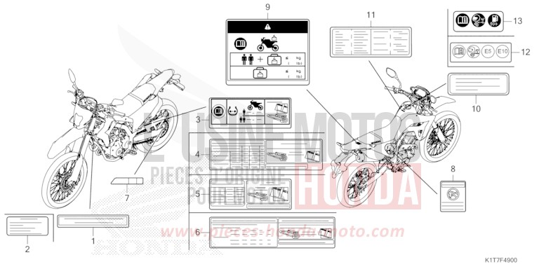 CAUTION LABEL (CRF250L/LA,CRF300L/LA) for CRF300LA EXTREME RED (R292) from 2023