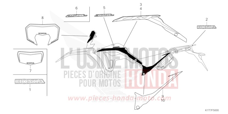 MARK (CRF250L/LA,CRF300L/LA) for CRF300LA EXTREME RED (R292) from 2023