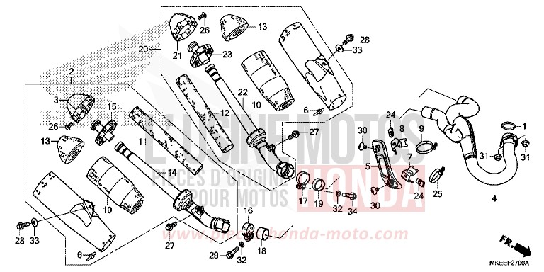EXHAUST MUFFLER for CRF450R EXTREME RED (R292) from 2020