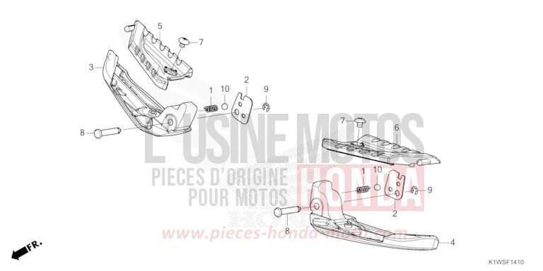 PILLION STEP for SH350i PEARL FALCON GRAY (NHC61) from 2026