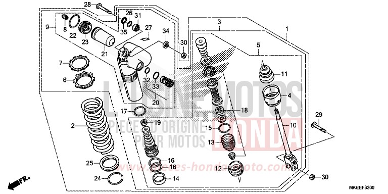 REAR CUSHION for CRF450R EXTREME RED (R292) from 2020