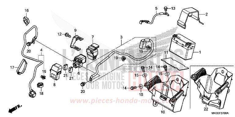 BATTERIA per CRF450R EXTREME RED (R292) del 2020