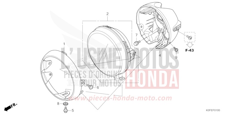 HEADLIGHT for Monkey MILLENNIUM RED 2 (R408) from 2025