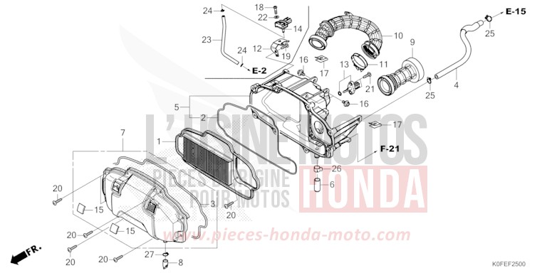 AIR CLEANER for Monkey SHEEN SILVER METALLIC (NH364) from 2025