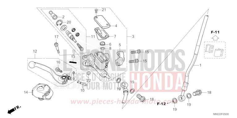 FRONT BRAKE MASTER CYLINDER for CRF450R EXTREME RED (R292) from 2021