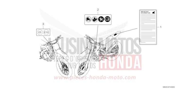 CAUTION LABEL for CRF450R EXTREME RED (R292) from 2021