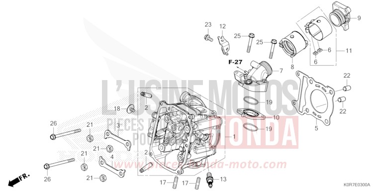 CYLINDER HEAD for SH125 MAT PEARL COOL WHITE (NHB44) from 2022