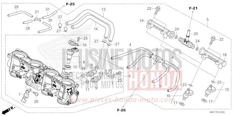 THROTTLE BODY for CBR650R GRAND PRIX RED (R380) from 2026