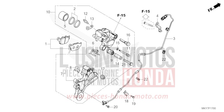 REAR BRAKE CALIPER for CBR650R GRAND PRIX RED (R380) from 2026