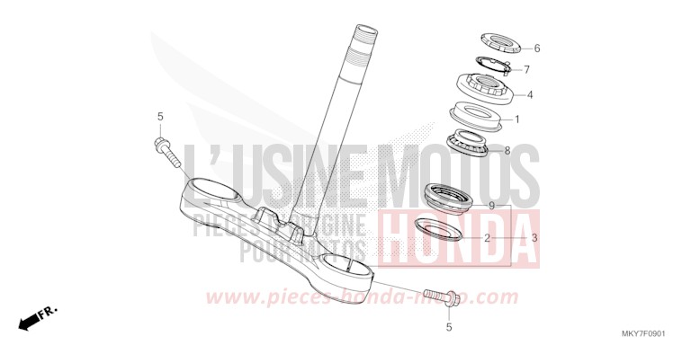 STEERING STEM (CBR650RA/CBR650RAC) for CBR650R MAT GUNPOWDER BLACK METALLIC (NH436) from 2026