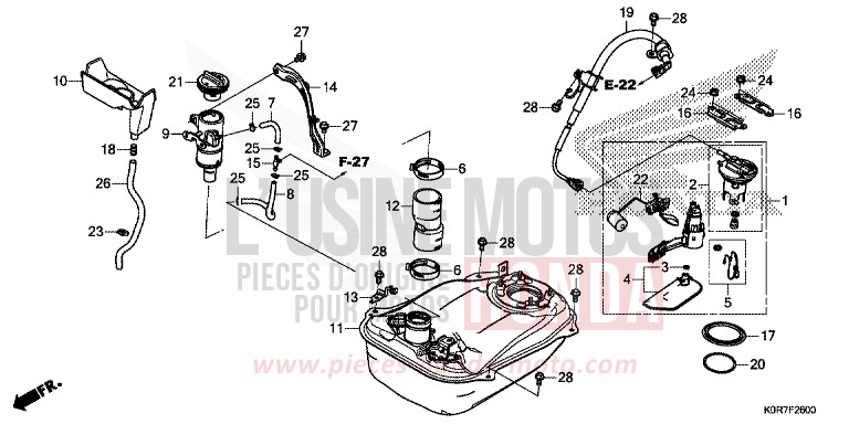 FUEL TANK for SH125 MAT ROCK GRAY (NHC70) from 2022