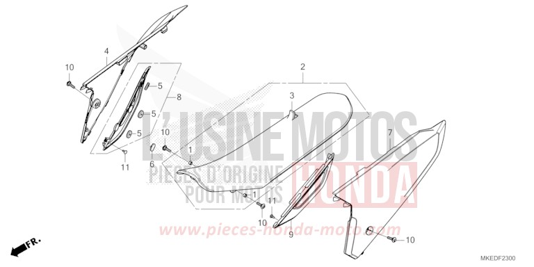 SEAT/SIDE COVER for CRF450R EXTREME RED (R292) from 2022