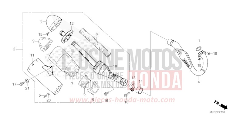 EXHAUST MUFFLER for CRF450R EXTREME RED (R292) from 2022