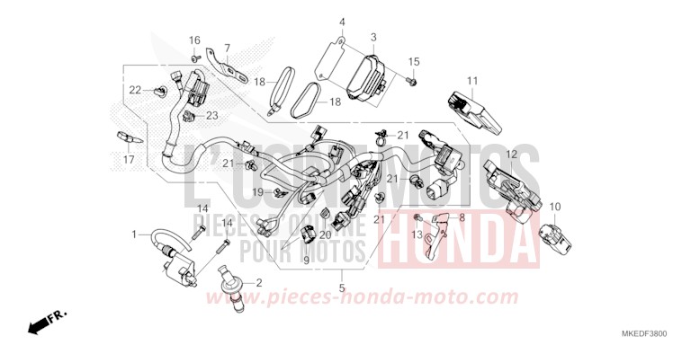 WIRE HARNESS for CRF450R EXTREME RED (R292) from 2022