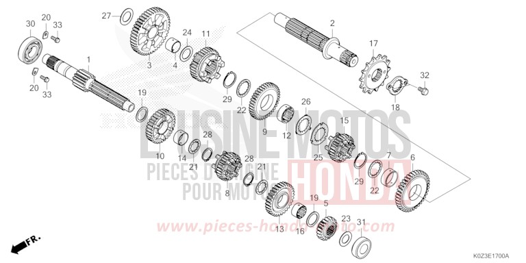 TRANSMISSION for GB350S GUNMETAL BLACK METALLIC (NHC52) from 2025