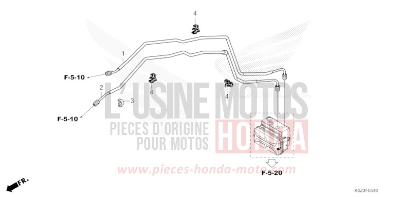 BRAKE PIPE for GB350S GUNMETAL BLACK METALLIC (NHC52) from 2025