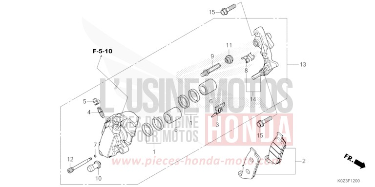 FRONT BRAKE CALIPER for GB350S GUNMETAL BLACK METALLIC (NHC52) from 2025