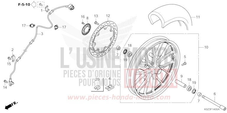 FRONT WHEEL for GB350S GUNMETAL BLACK METALLIC (NHC52) from 2025