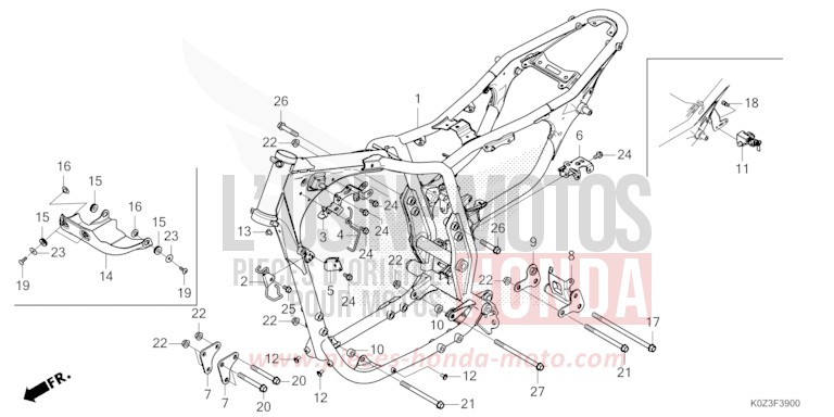 FRAME BODY for GB350S GUNMETAL BLACK METALLIC (NHC52) from 2025