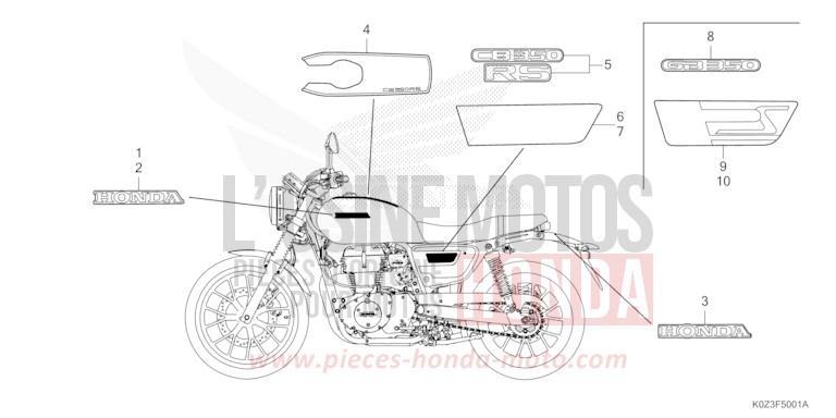 EMBLEM/STRIPE (CB350RS/GB350S) for GB350S GUNMETAL BLACK METALLIC (NHC52) from 2025