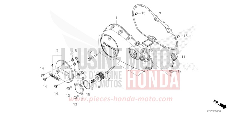 RIGHT CRANKCASE COVER for GB350S PEARL DEEP MUD GRAY (NHC47) from 2025