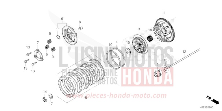 CLUTCH for GB350S PEARL DEEP MUD GRAY (NHC47) from 2025