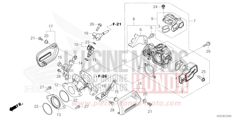 THROTTLE BODY for GB350S PEARL DEEP MUD GRAY (NHC47) from 2025