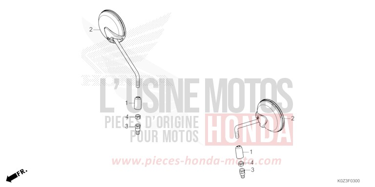 MIRROR for GB350S PEARL DEEP MUD GRAY (NHC47) from 2025