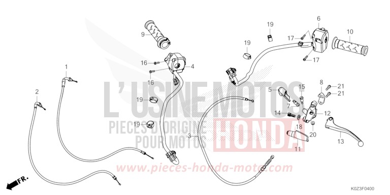 HANDLE LEVER/SWITCH/CABLE for GB350S PEARL DEEP MUD GRAY (NHC47) from 2025