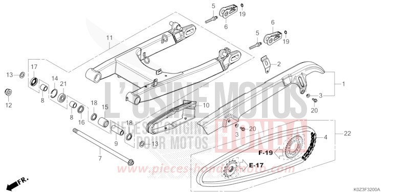 SWINGARM for GB350S PEARL DEEP MUD GRAY (NHC47) from 2025