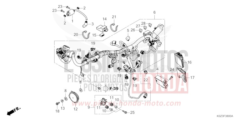 WIRE HARNESS for GB350S PEARL DEEP MUD GRAY (NHC47) from 2025