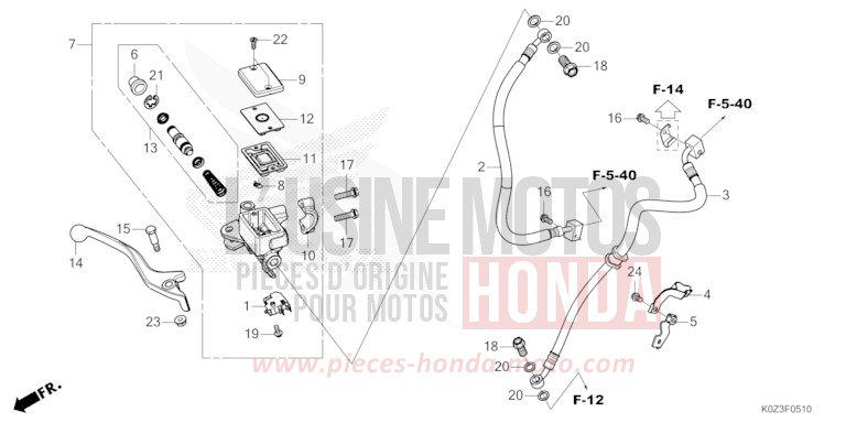 FRONT BRAKE MASTER CYLINDER for GB350S PUCO BLUE (B187) from 2025
