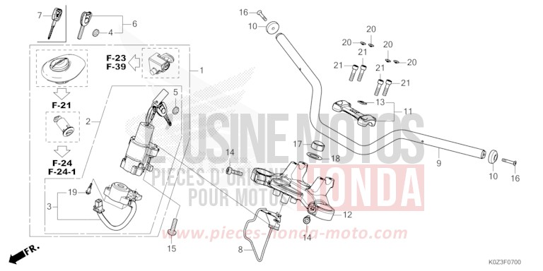 HANDLE PIPE/TOP BRIDGE for GB350S PUCO BLUE (B187) from 2025