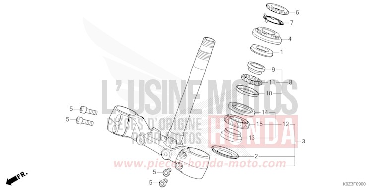 STEERING STEM for GB350S PUCO BLUE (B187) from 2025