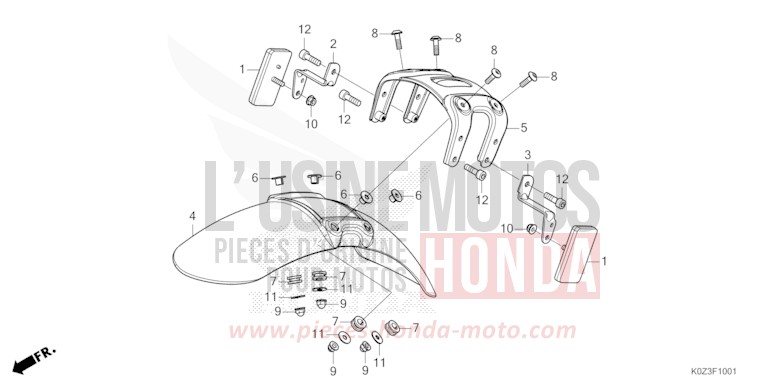 FRONT FENDER (CB350RS/GB350S) for GB350S PUCO BLUE (B187) from 2025