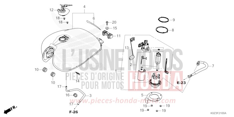 FUEL TANK/FUEL PUMP for GB350S PUCO BLUE (B187) from 2025