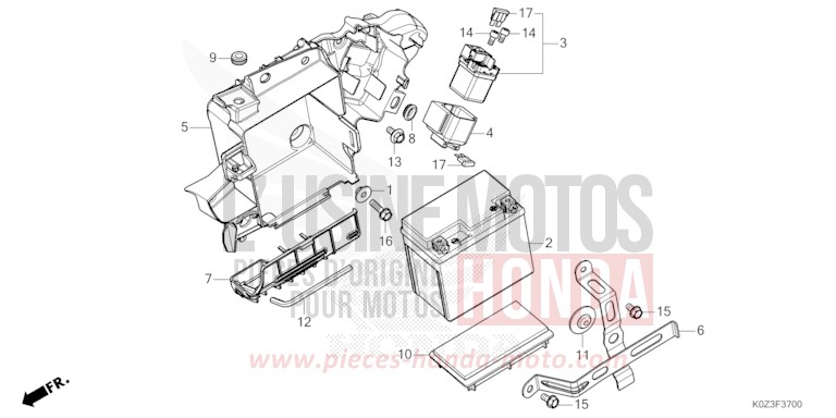 BATTERY for GB350S PUCO BLUE (B187) from 2025