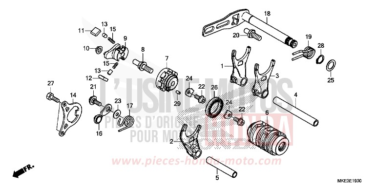 TAMBURO CAMBIO per CRF450R EXTREME RED (R292) del 2017