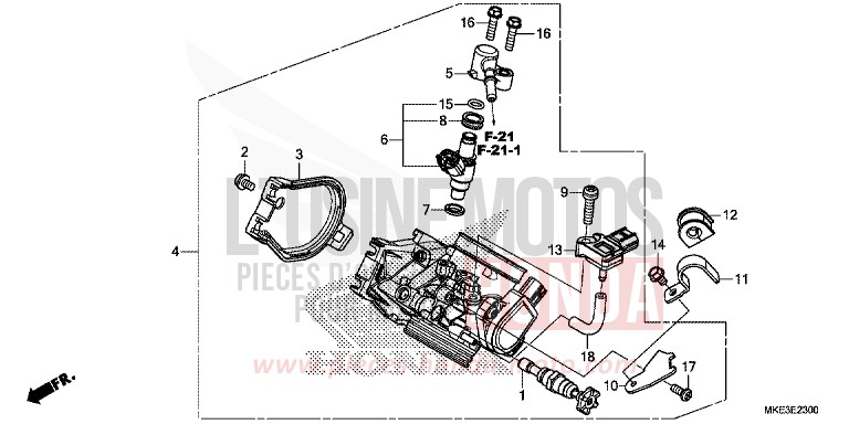 THROTTLE BODY for CRF450R EXTREME RED (R292) from 2017