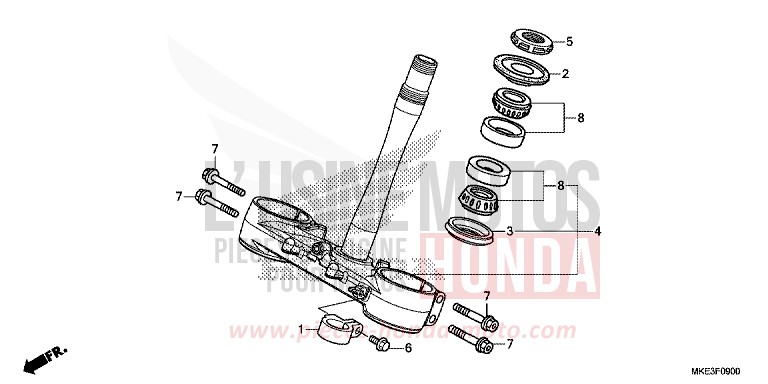 STEERING STEM for CRF450R EXTREME RED (R292) from 2017