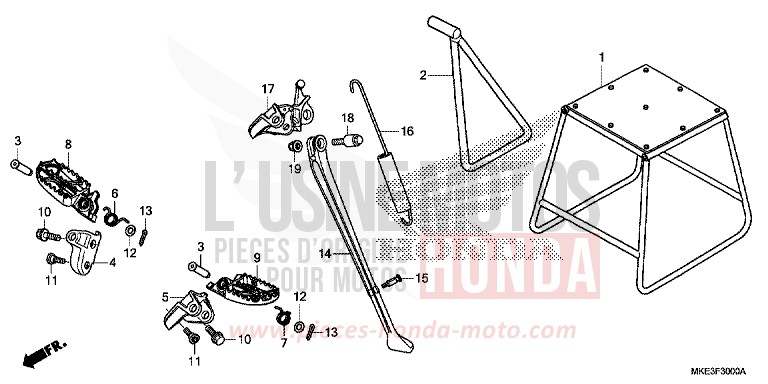 STEP/STAND for CRF450R EXTREME RED (R292) from 2017