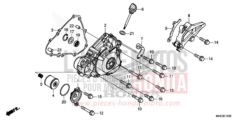 LEFT CRANKCASE COVER for CRF450R EXTREME RED (R292) from 2018