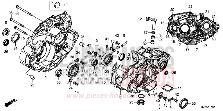 CRANKCASE for CRF450R EXTREME RED (R292) from 2018