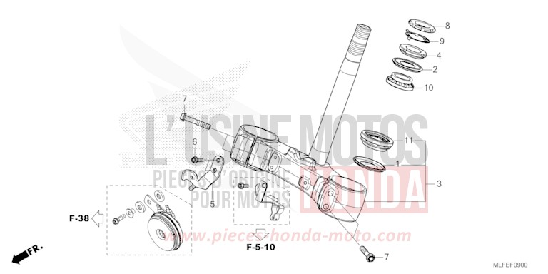 STEERING STEM for NT1100 PEARL HAWKSEYE BLUE (PB409) from 2026