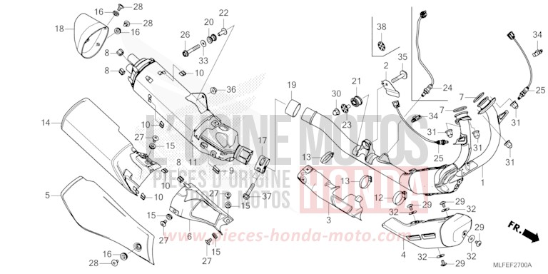 EXHAUST MUFFLER for NT1100 PEARL HAWKSEYE BLUE (PB409) from 2026